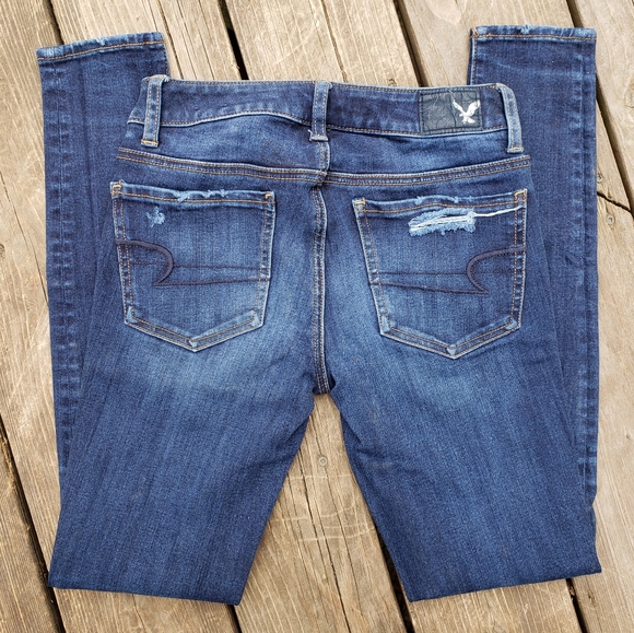 American Eagle Eagle distress super strech jegging - Picture 2 of 3
